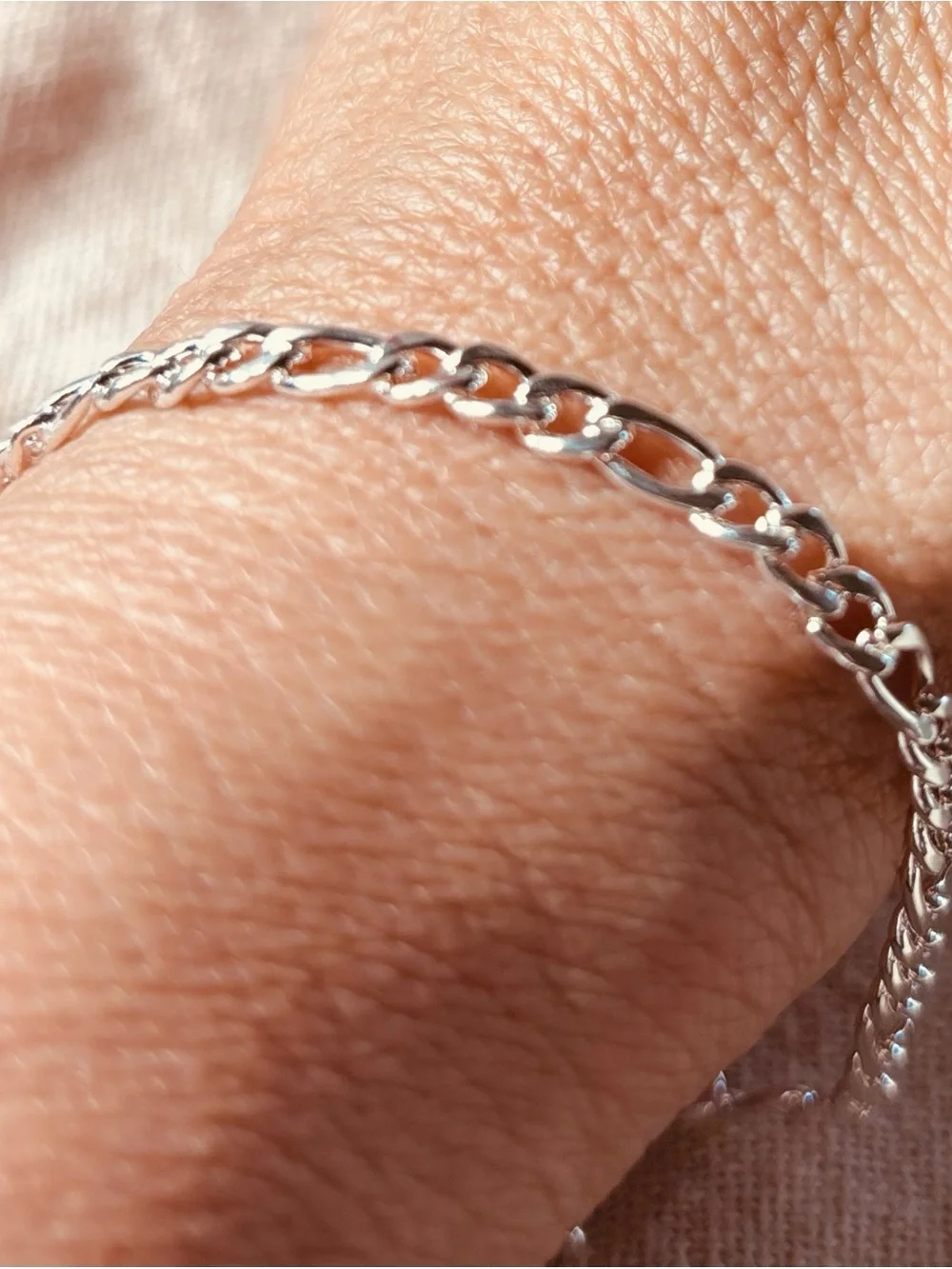 Men's Figaro Chain Necklace - Silver Finish